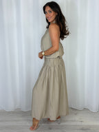 Halter Neck Balloon Style Top And Maxi Skirt Co-Ord (5 Colours)