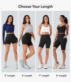 UltraSculptTM SoCinched High Waisted Scrunch Butt Lifting Tummy Control Side Pocket Shaping Workout Biker Shorts 9''