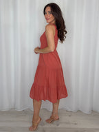 Ribbed Bodice Tiered Midi Dress (6 Colours)