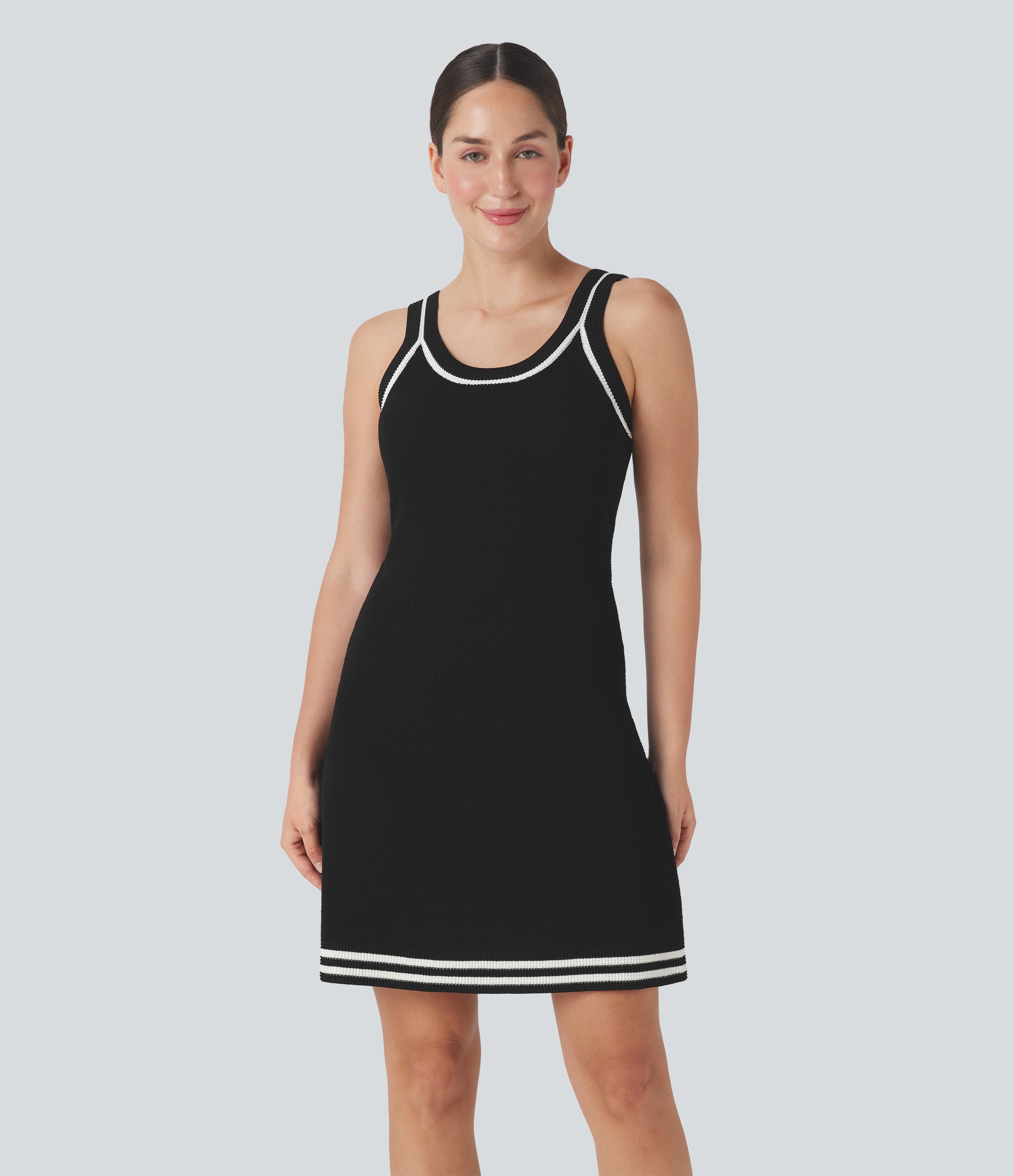 Color Block Mini Casual Sweater Knit Dress