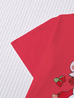 Women's Casual Cute Strawberry Print 3 Piece Pajama Set
