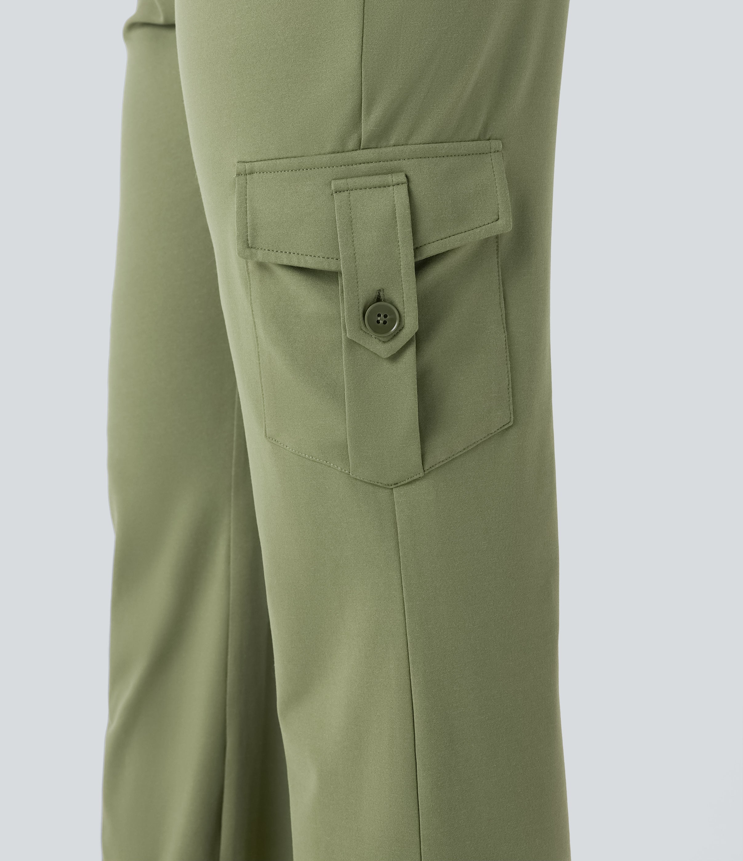 Low Rise Drawstring Casual Bootcut Cargo Pants with Pockets