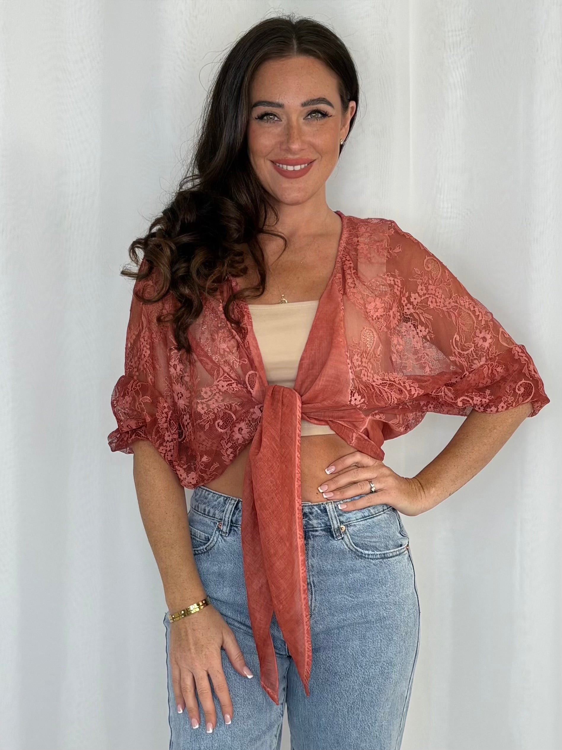 Bolero Lace Sleeve Top (3 Colours)