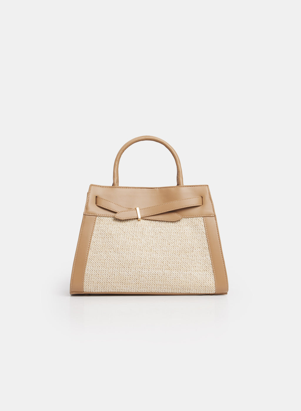 Straw Front Handbag