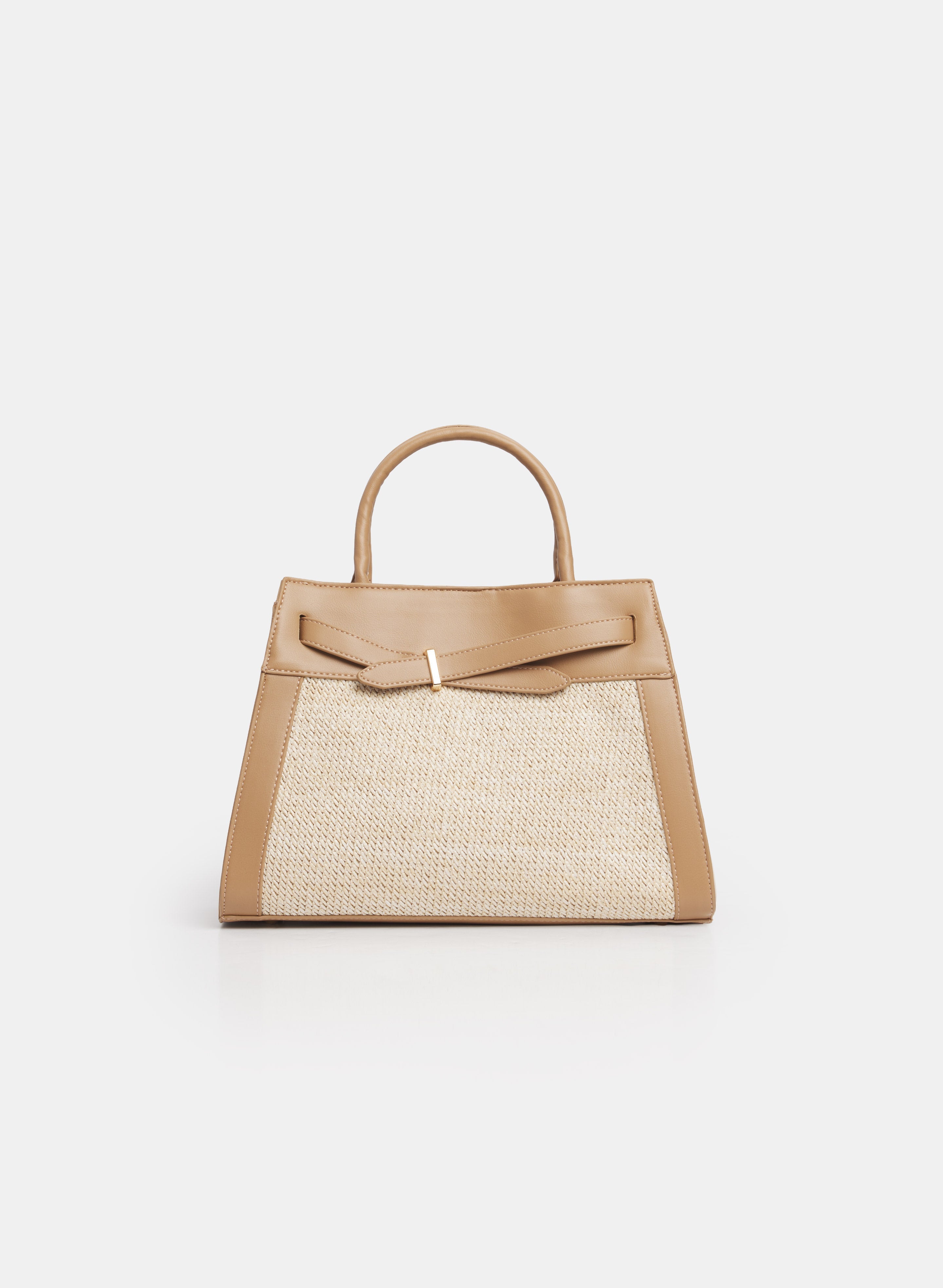 Straw Front Handbag