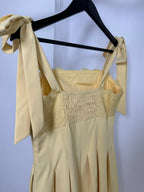Riviera - Lace Tie-Shoulder Midi Dress (Yellow)