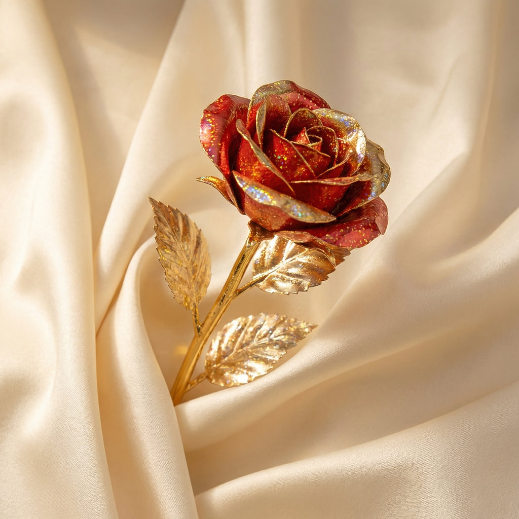10 Stems Valentine's Day Metallic Shimmer Rose Bouquet