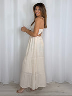 Open Back Tiered Skirt V-Neck Dress (4 Colours)