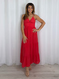 Open Back Tiered Skirt V-Neck Dress (4 Colours)