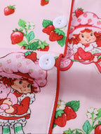 Women's Cute Strawberry Pattern Print Sleepwear Set