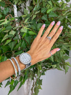 Thick Diamante Baguette Bangle (2 Colours)