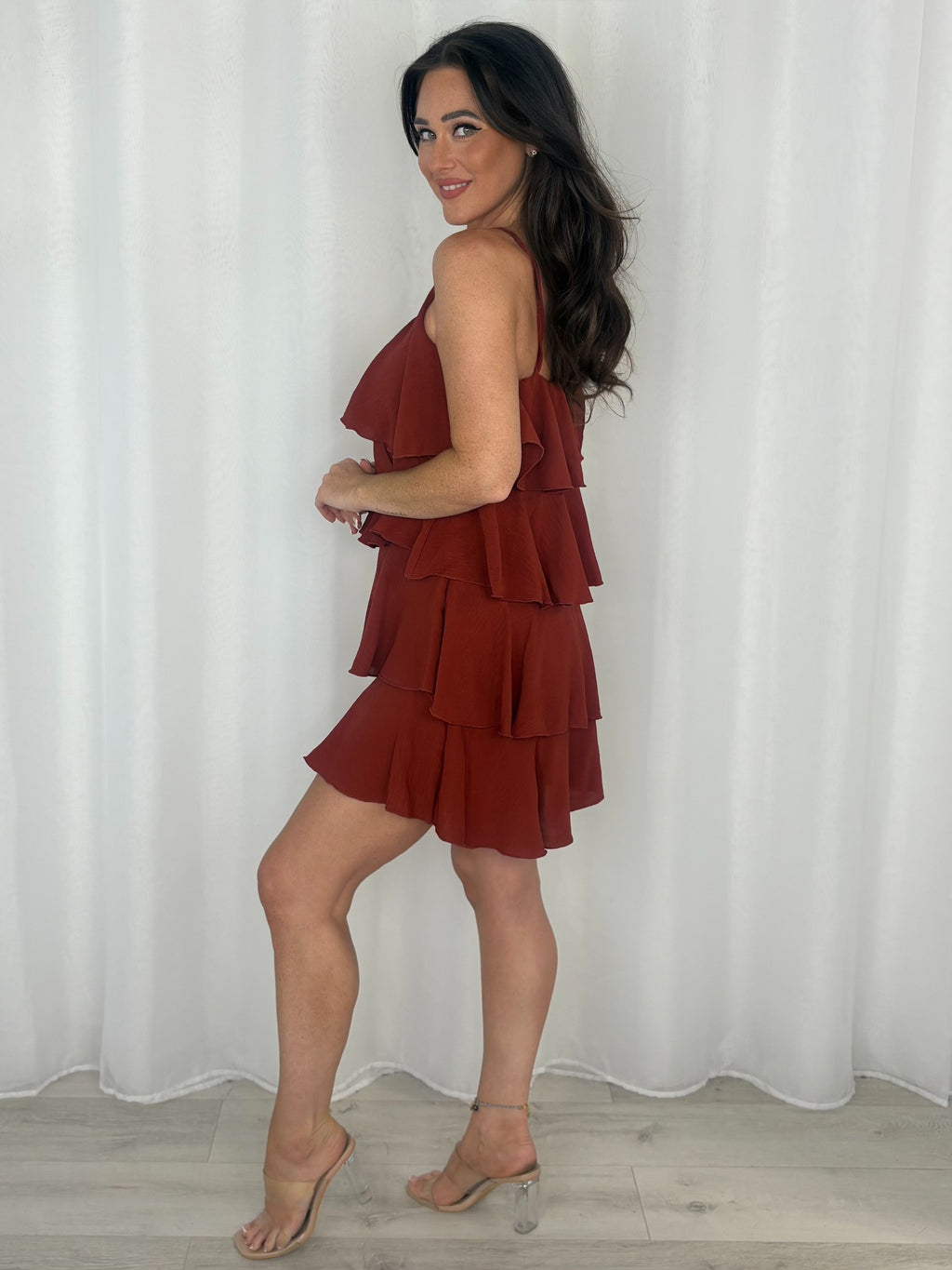 Layered Frill Strappy Midi Dress (9 Colours)