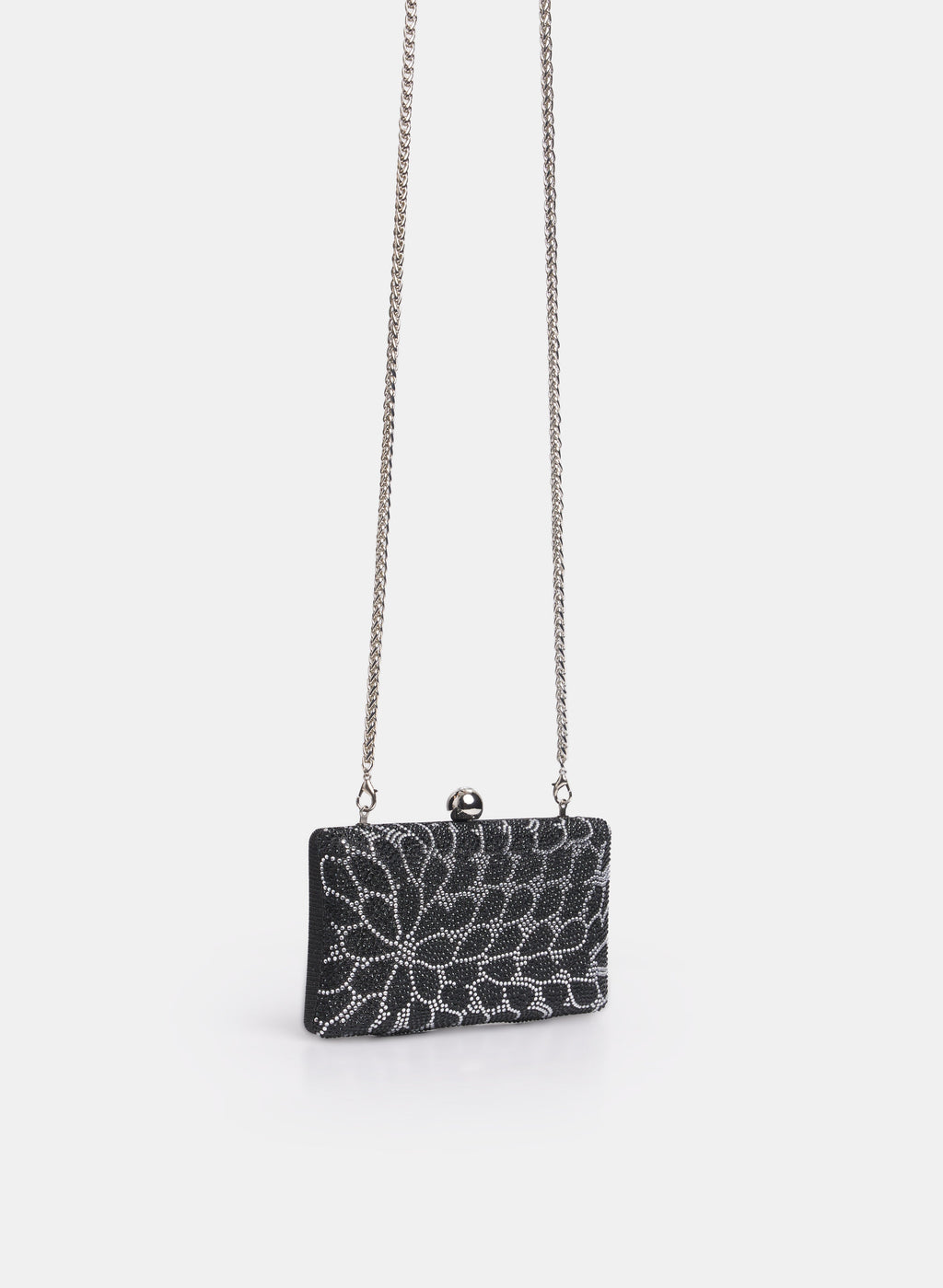 Floral Rhinestone Box Clutch