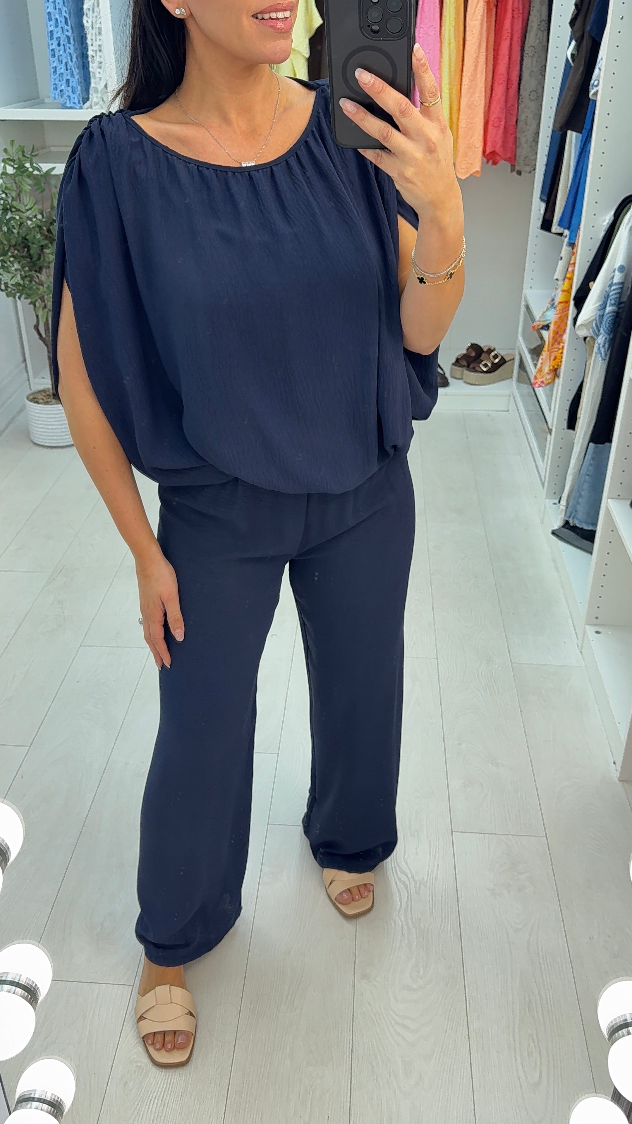 Corina Plain Bubble Hem Co-Ord Set