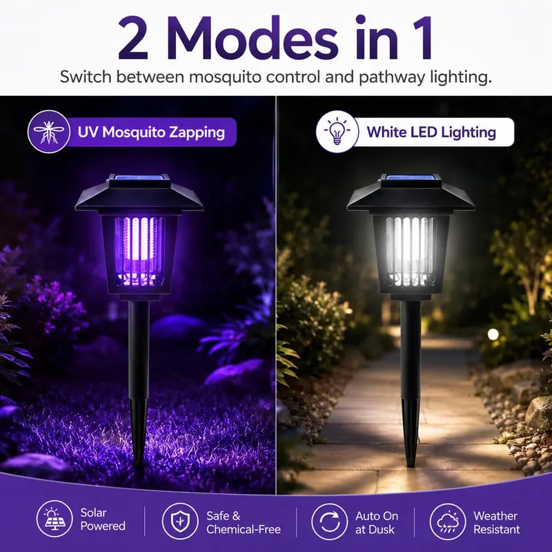 🦟Solar-Powered UV Mosquito Killer Lamp