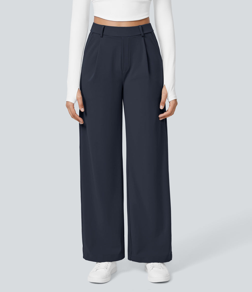 2026🔥 FlexTM High Waisted Pocket Straight Leg Work Pants