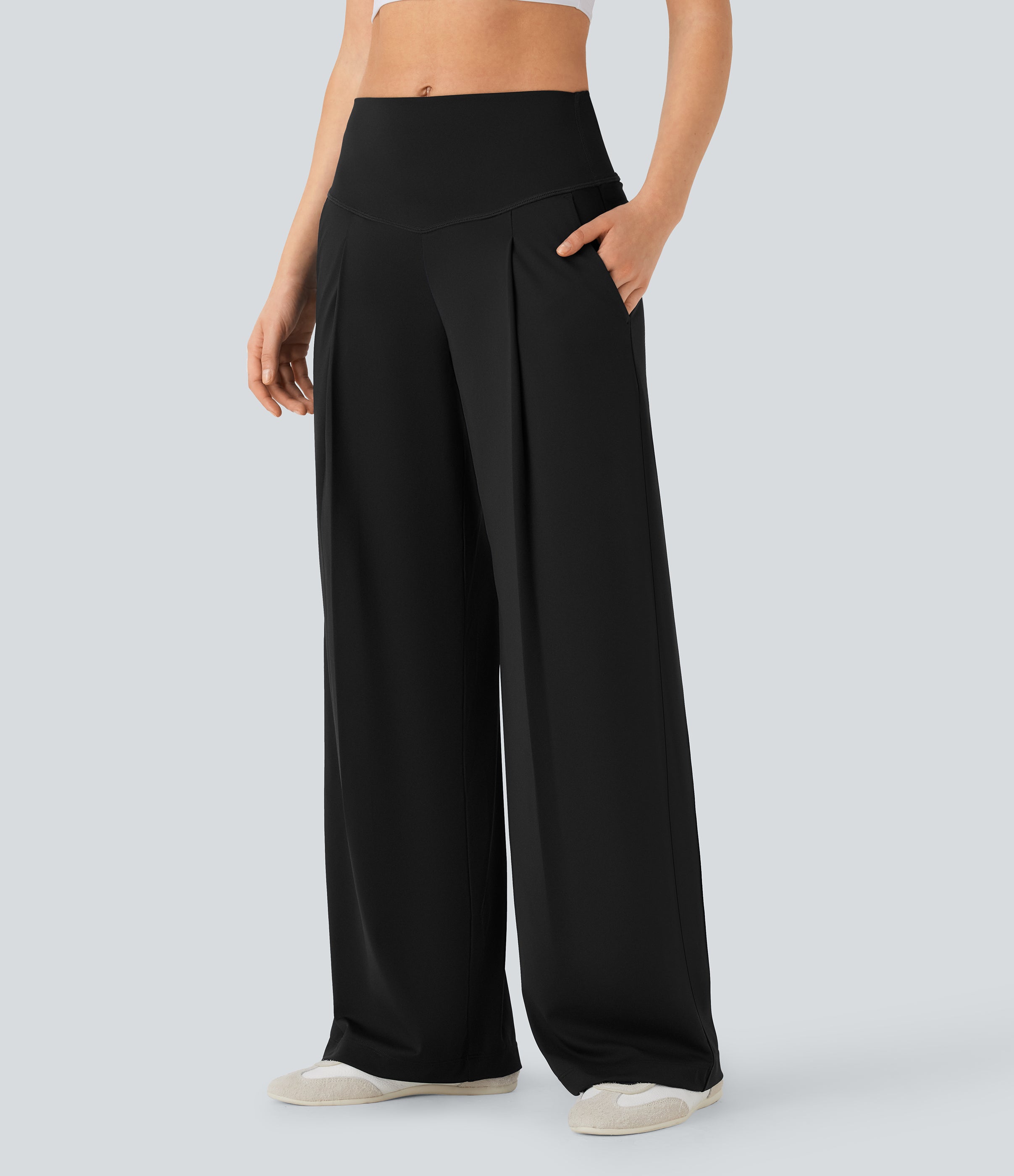 SoftlyZeroTM QuickDry SoCinched High Waisted Tummy Control Yoga Straight Leg Pants with Pockets