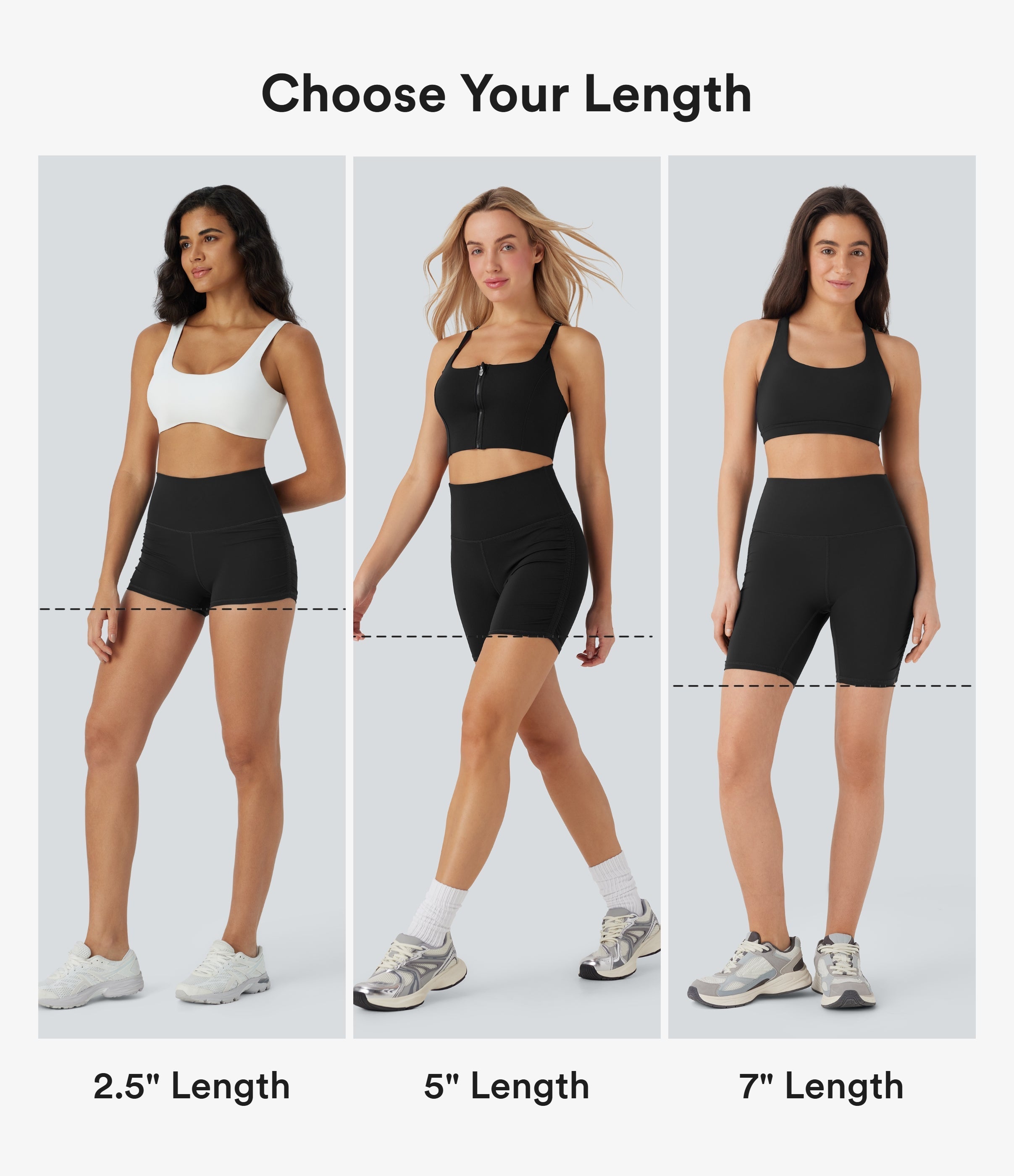 SoftlyZeroTM QuickDry SoCinched High-Waisted Tummy-Control Ruched Running Biker Shorts 5''