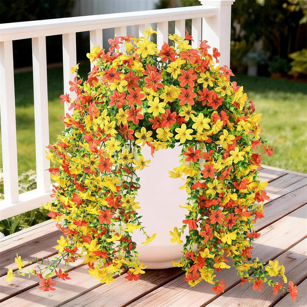 Outdoor Cascading Daisy & Eucalyptus Florals – UV Resistant (Set of 2)