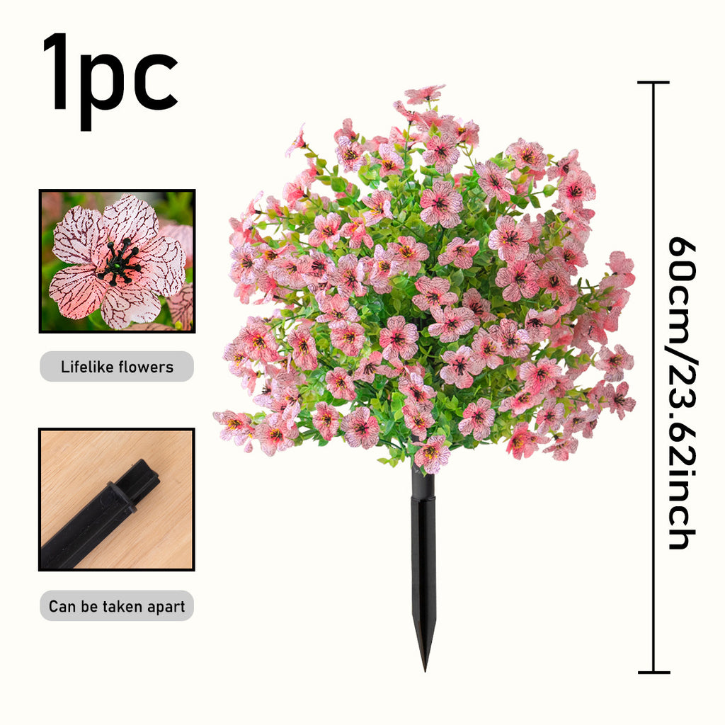 Outdoor Artificial flowers garden stakes – Waterproof,Windproof,UV Resistant Outdoor Faux Floral Decor