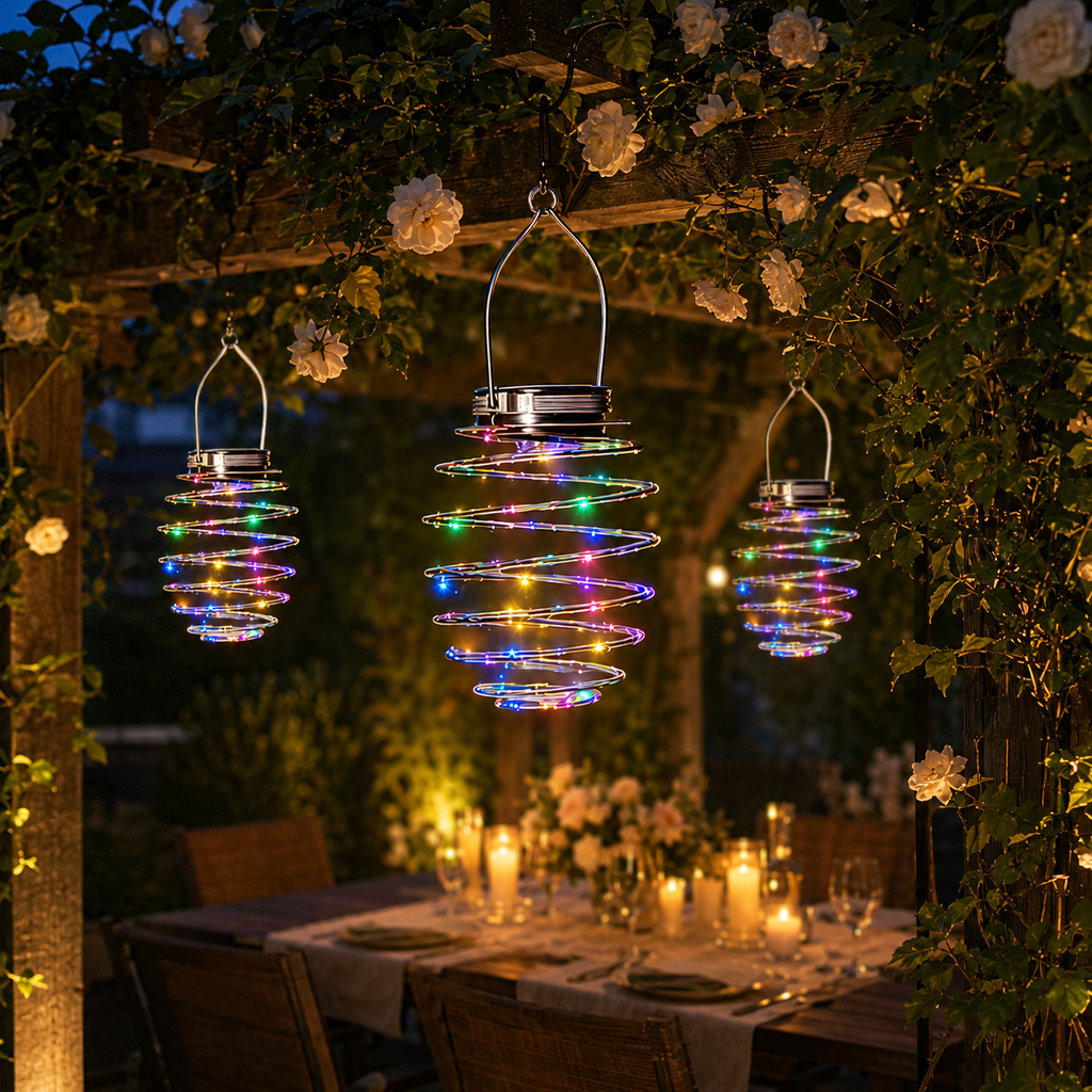 Solar Spiral Hanging Light