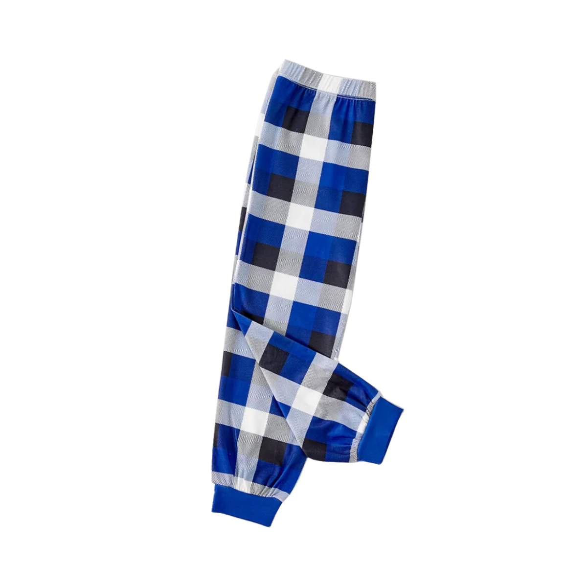Christmas Make Memories Together 2025 Print Blue and White Plaid Family Matching Pajamas