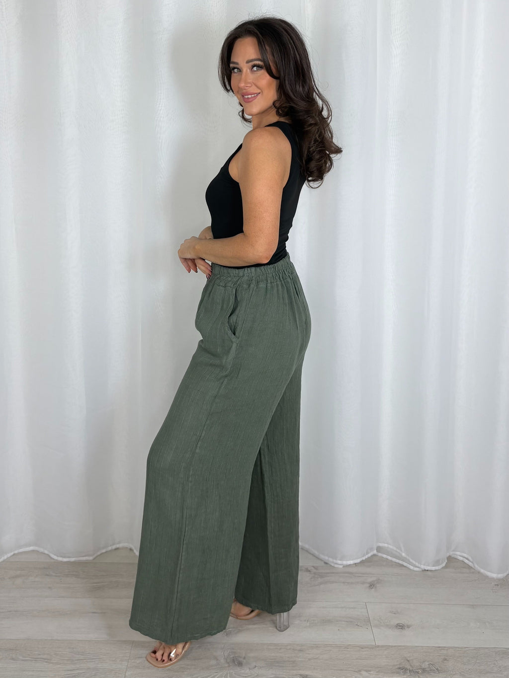 Linen Pinstripe Trousers (7 Colours)