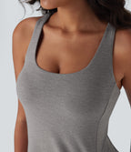 Cut Out Pocket 2-Piece Mini Yoga Active Dress
