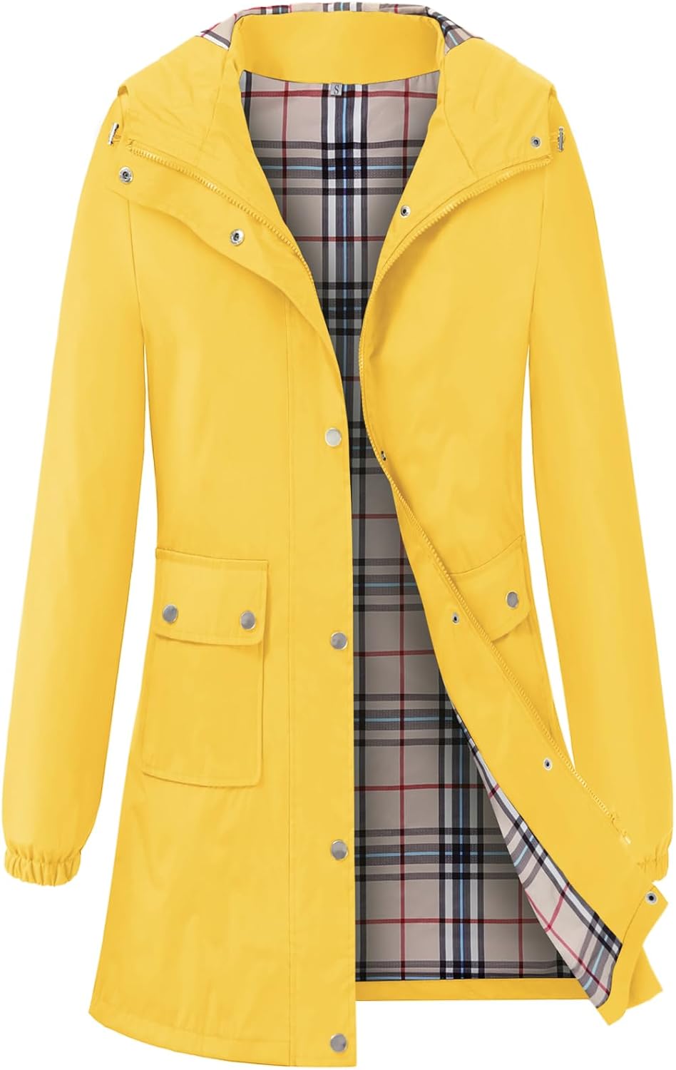 Rain Coat for Women Waterproof with Hood Lightweight Women's Rain Jacket Outdoor Trench Windbreaker Long Raincoats