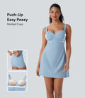 BreezefulTM Push-Up Molded Cups Backless Adjustable Buckle Tie Back Quick Dry Tennis Dress-Easy Peezy