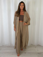 Silk Cardigan And Trouser Co-Ord