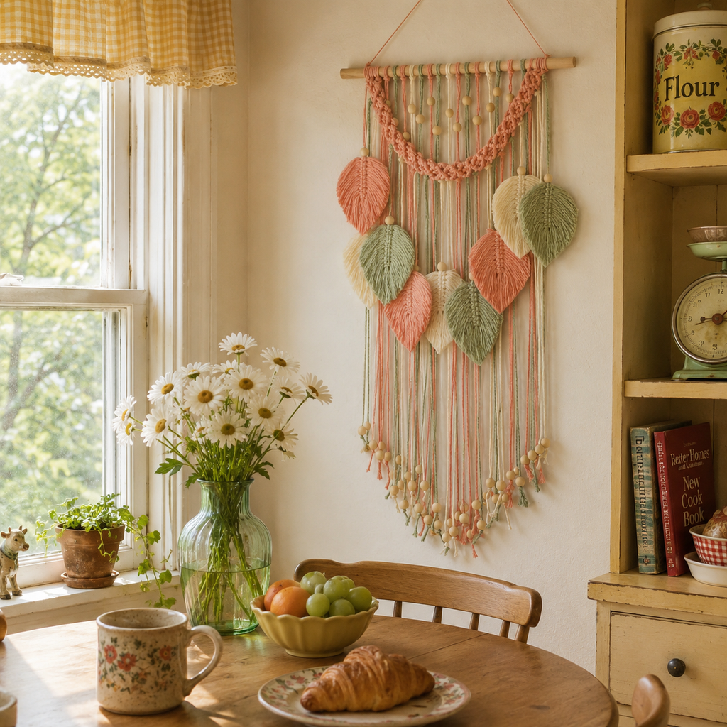 Botanical Leaf Macramé Wall Hanging