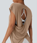 Crossover Asymmetric High-Low Hem Running Sports Top