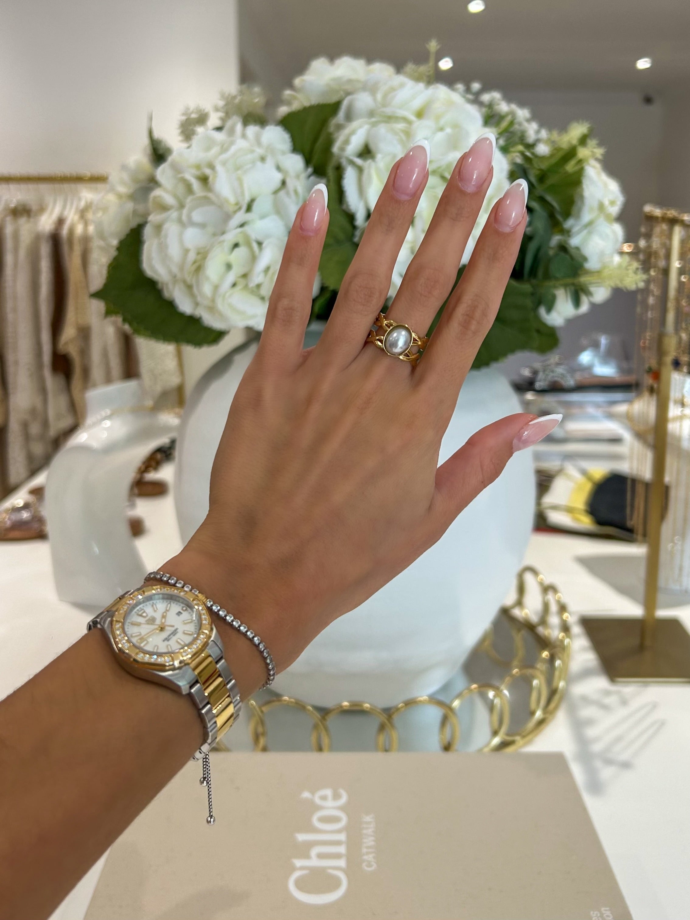 Gold Pearl Ring (19 Styles)