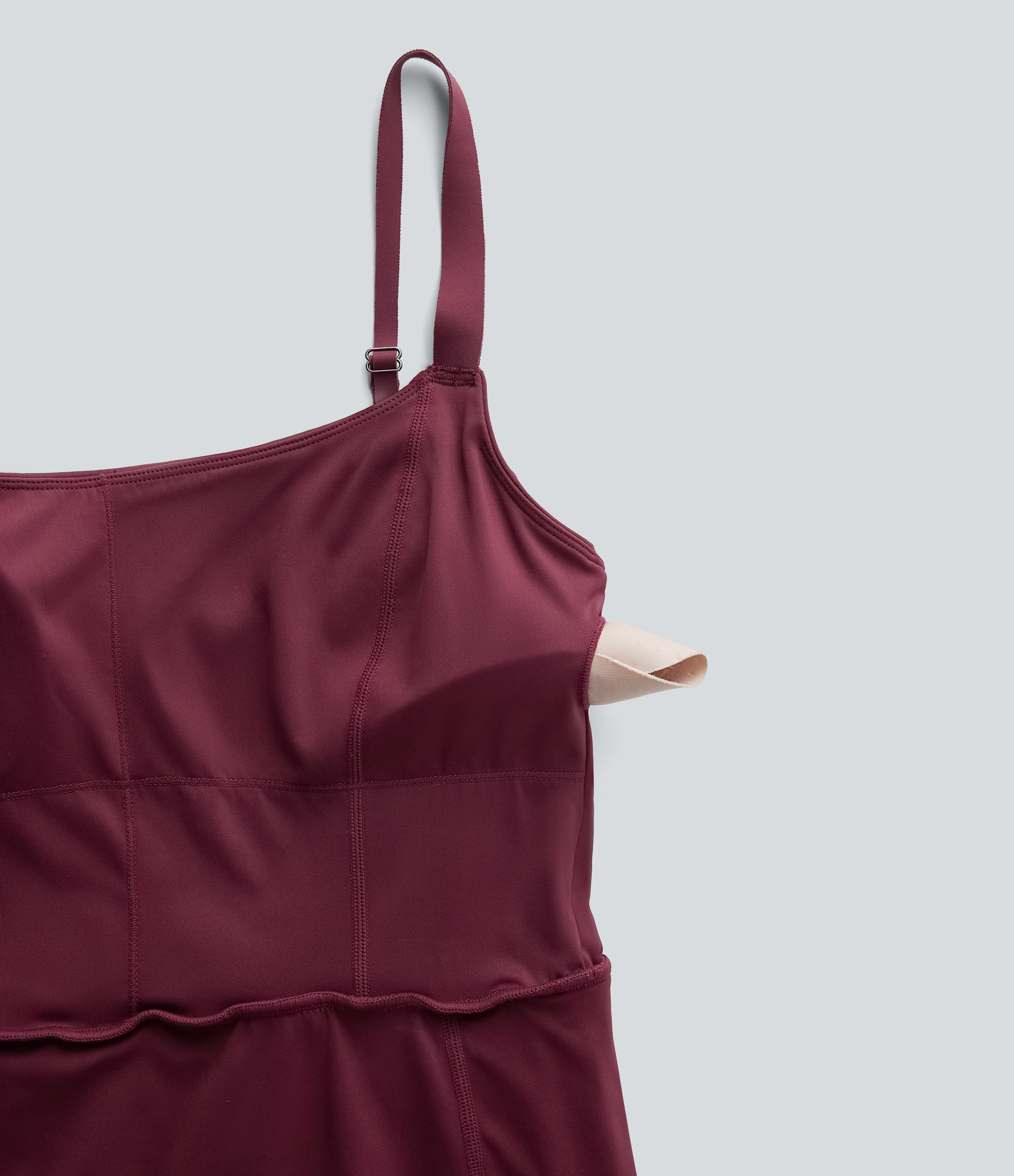 BreezefulTM Pleated Adjustable Buckle 2-in-1 Micro Mini Quick Dry Casual Slip Dress with Pocket-Easy Peezy
