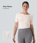Seamless Flow Smoothing Boat Neck Adjustable Leg Straps Work Bodysuit-Easy Peezy