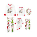 Family Christmas White Pajamas Set With Funny Christmas Character Print