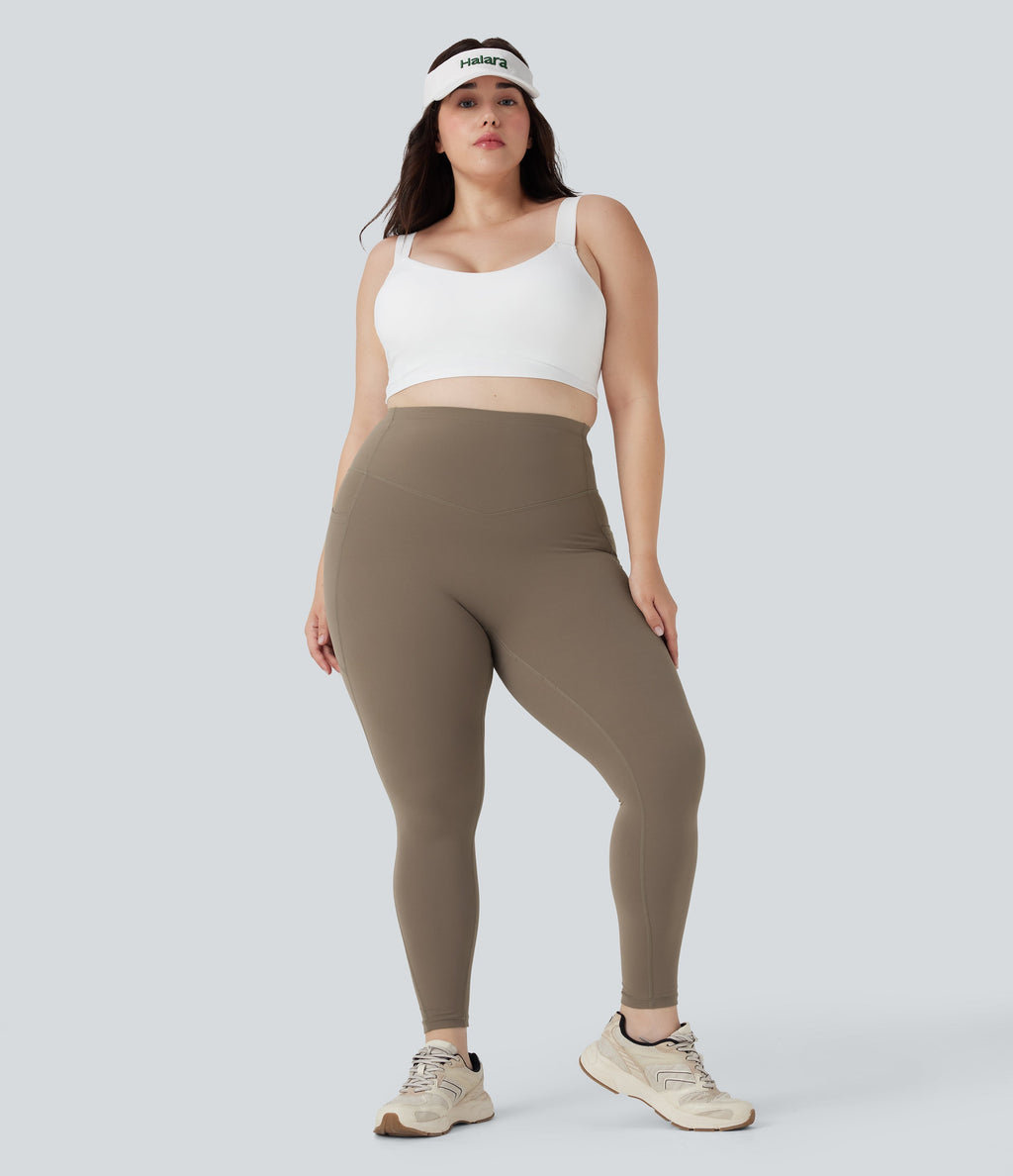 Plus Size UltraSculptTM SoCinched High Waisted Butt Lifting Tummy Control Shaping Training Leggings with Pockets