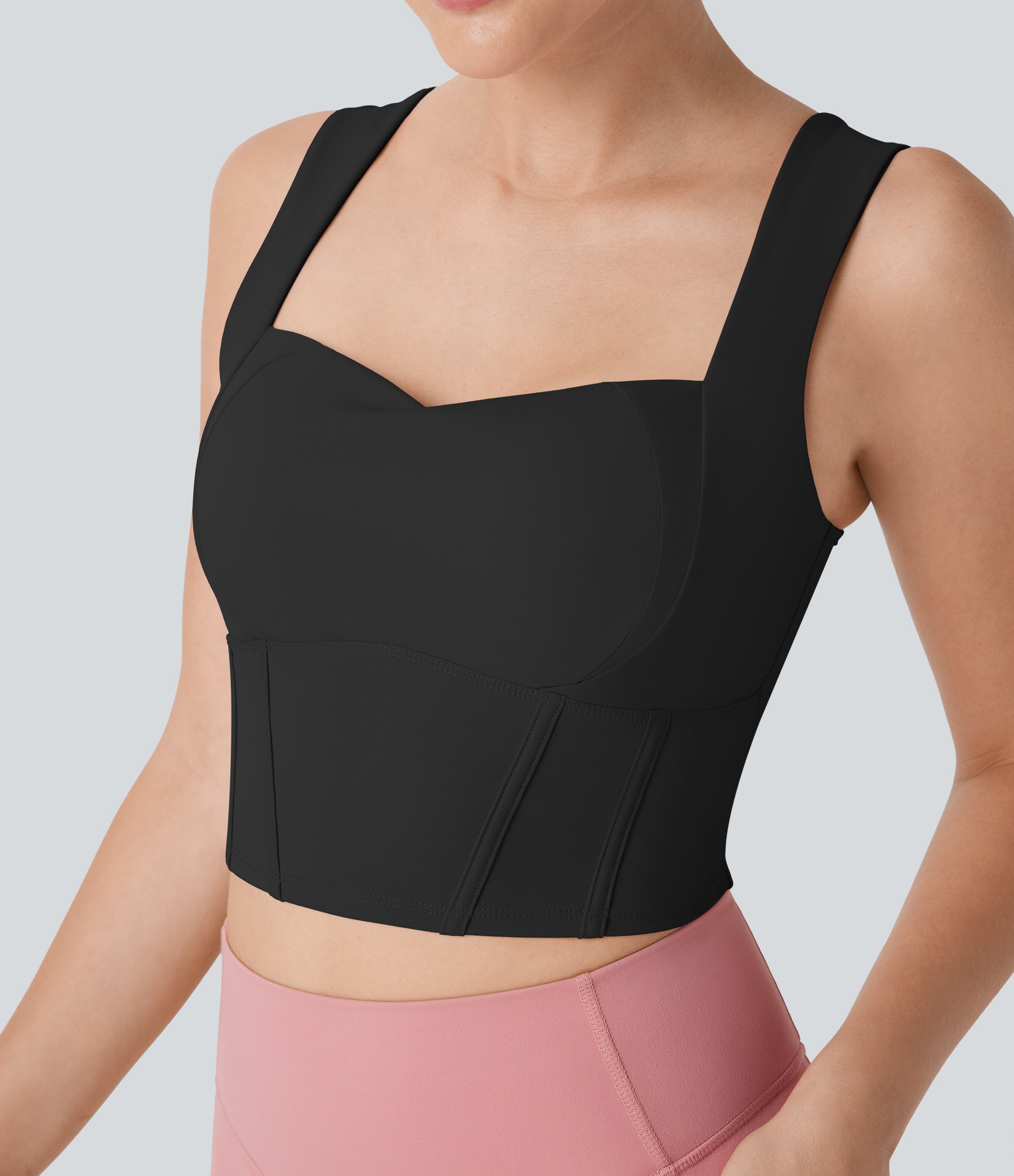 Sweetheart Neck Cropped Yoga Sports Top