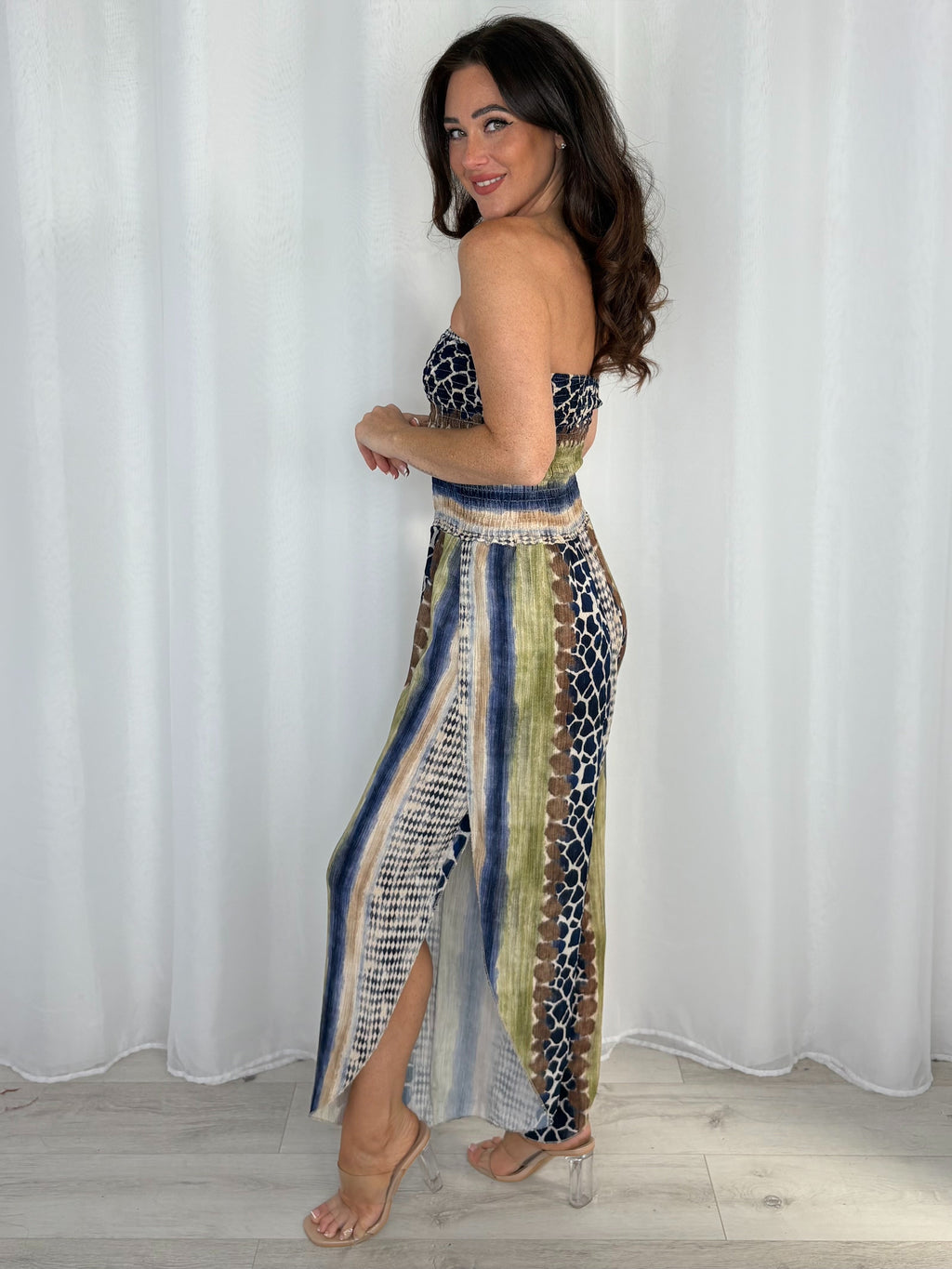 Giraffe Print Bandeau Jumpsuit (3 Colours)