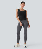 U Neck Crossover Yoga Tank Top-Longer Length-D/DD/DDD/F Cups