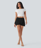 Low Rise Tulip 2-in-1 Mini Casual Skirt with Pocket