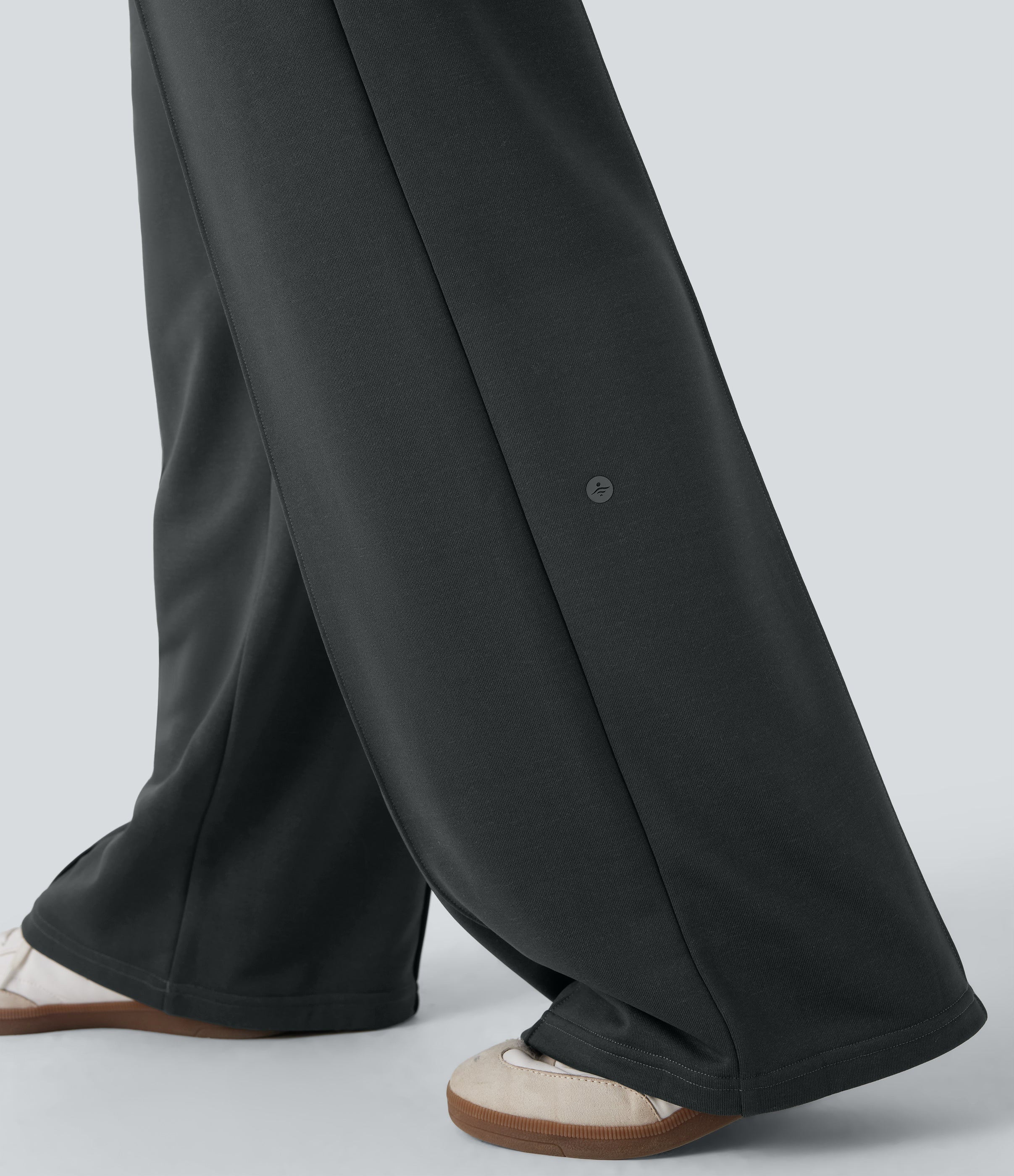Low Rise Drawstring Wide Leg Casual Pants with Pockets