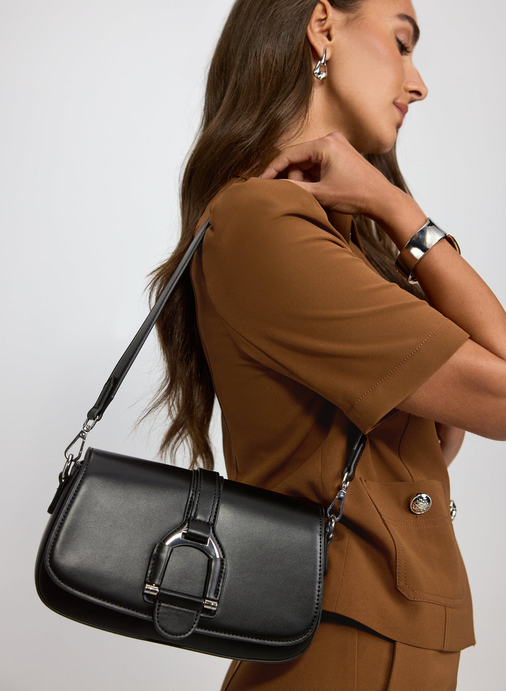 Vegan Leather Saddle Handbag