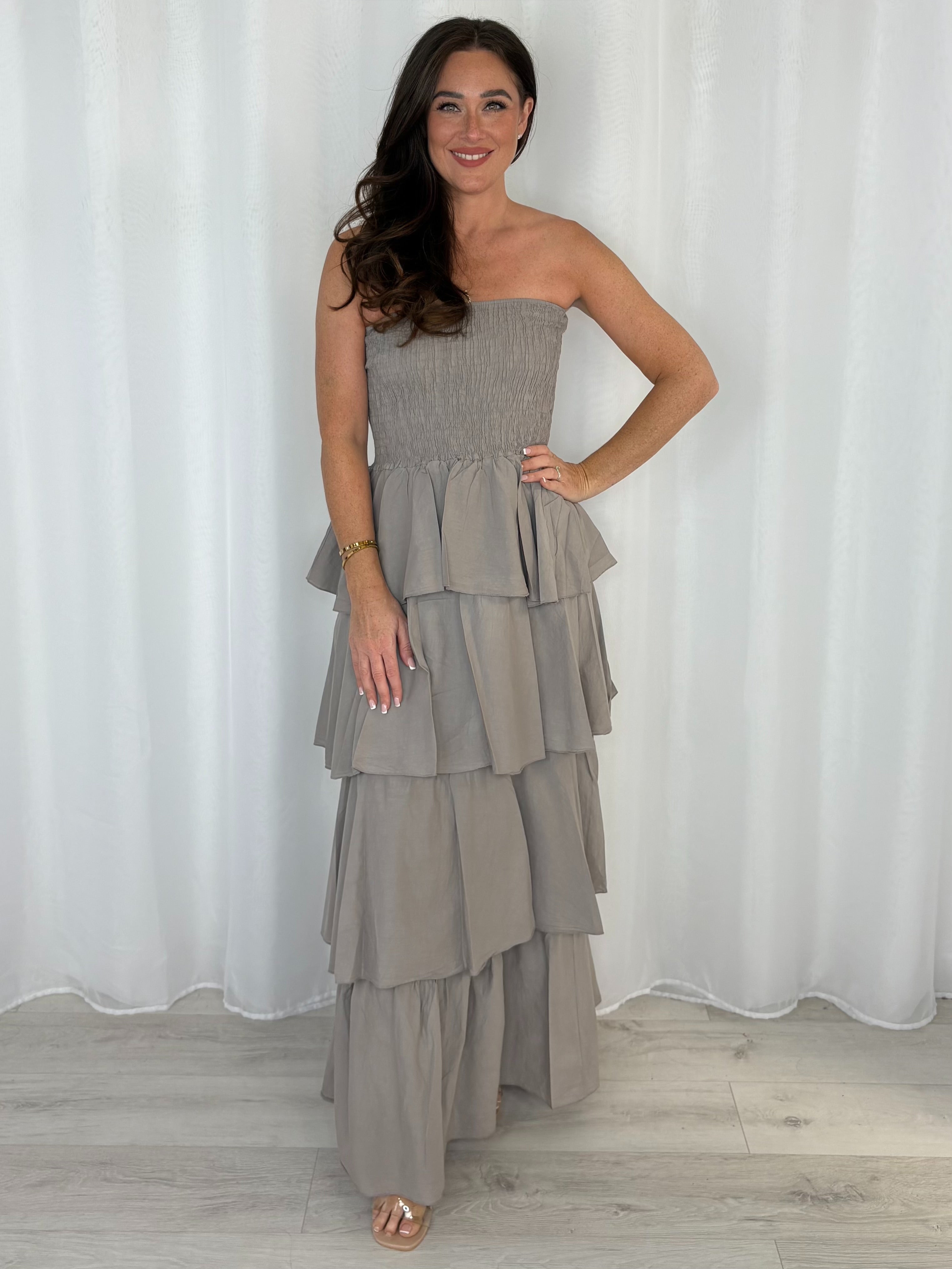 Layered Frill Maxi Dress (9 Colours)