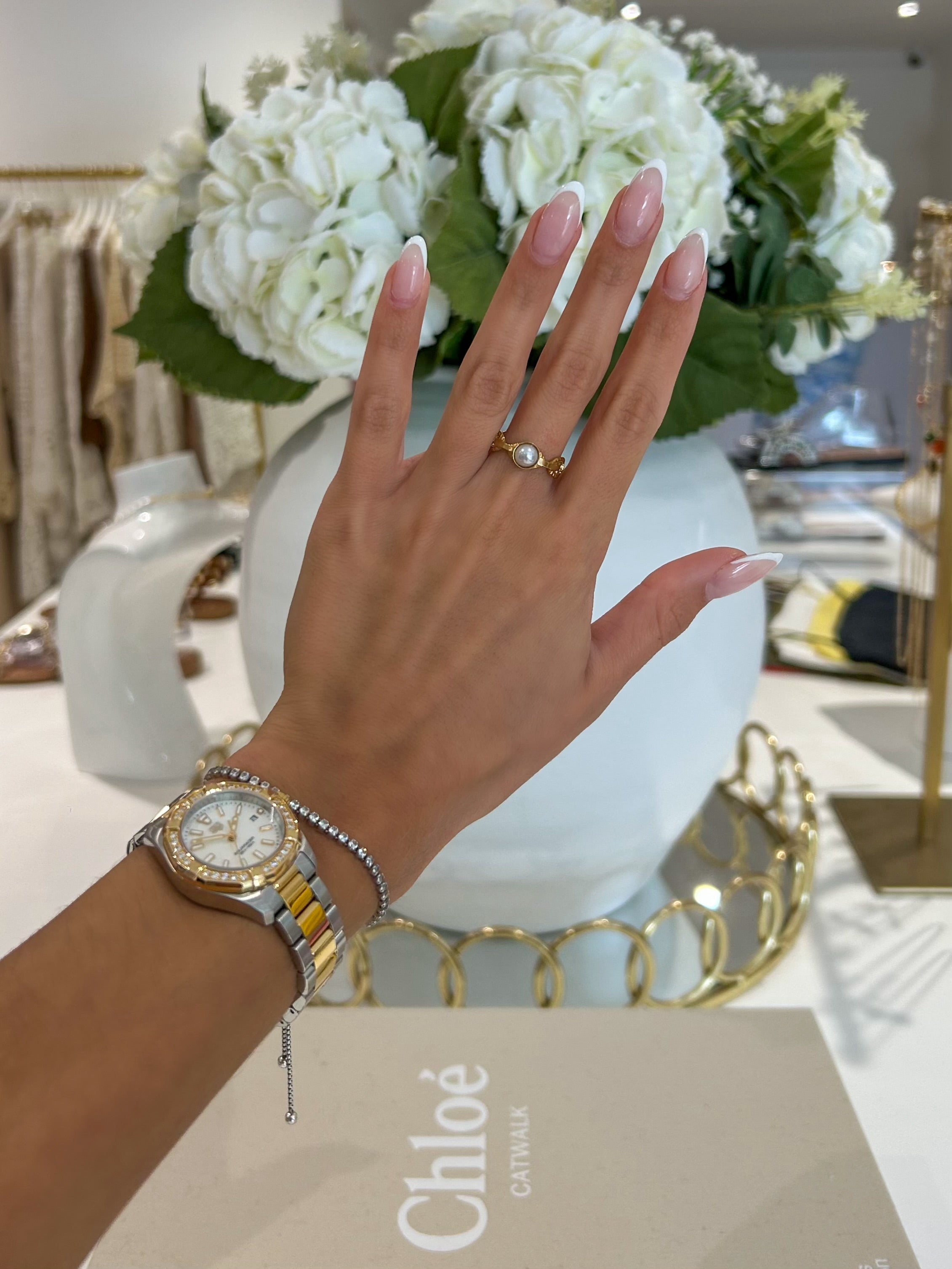Gold Pearl Ring (19 Styles)