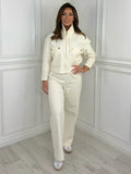 MONACO - Luxury Zip Up Co-Ord (Cream)