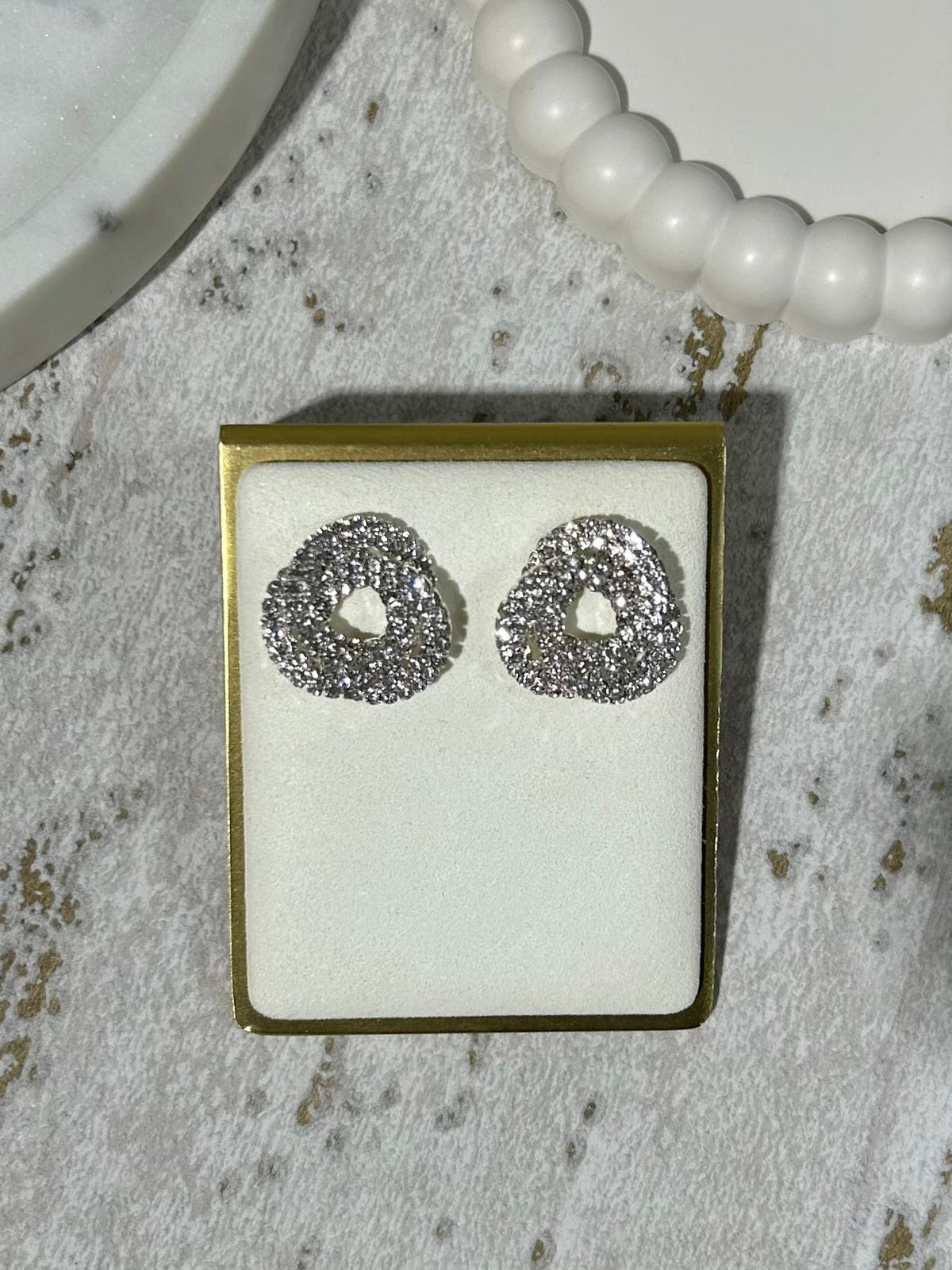 Interlock Circle Diamante Stud Earrings (2 Colours)