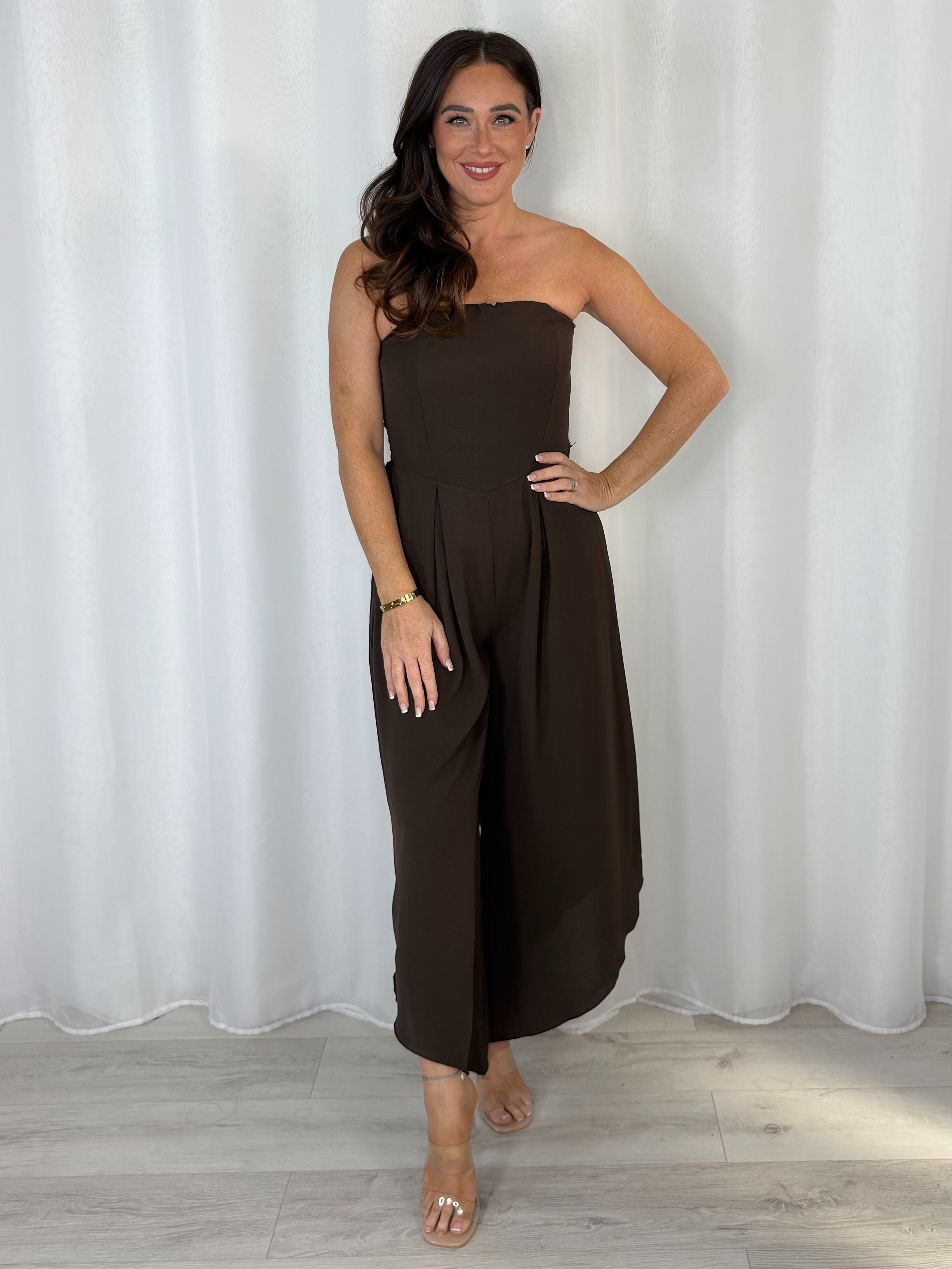 Bandeau Jumpsuit With Tapered Leg (6 Colours)