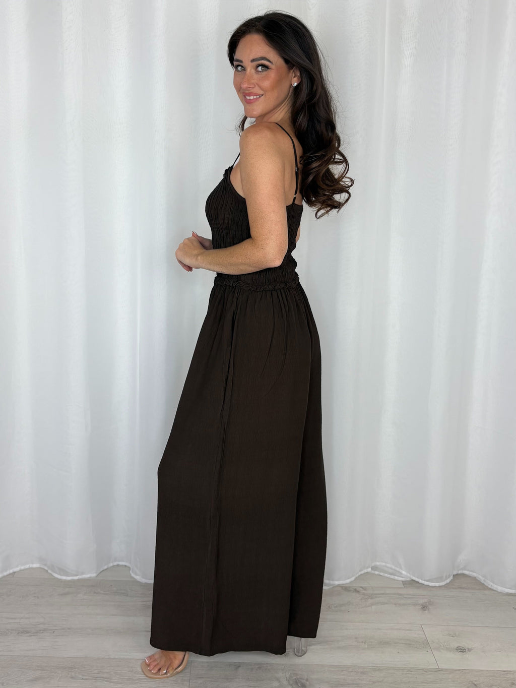 Smocked Wide Leg Jumpsuit (4 Colours)